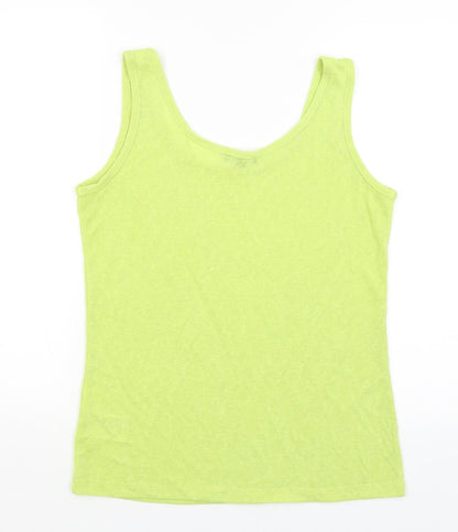 Womens UK Size 12 Marble Yellow Basic Tank
