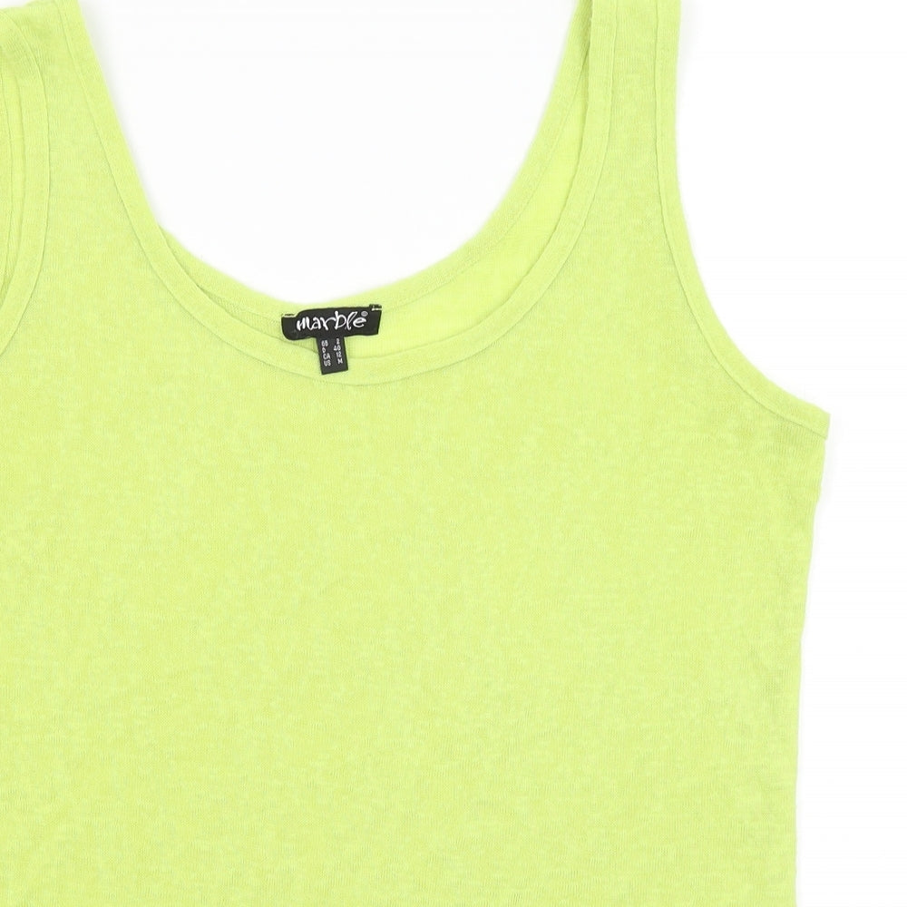 Womens UK Size 12 Marble Yellow Basic Tank