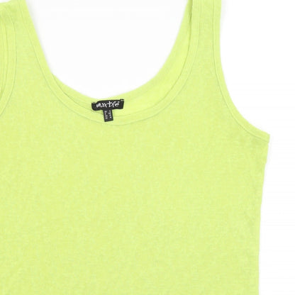 Womens UK Size 12 Marble Yellow Basic Tank