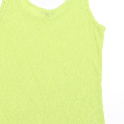 Womens UK Size 12 Marble Yellow Basic Tank
