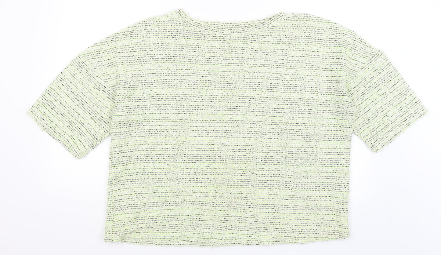 F&F Womens Green Striped  Pullover Jumper Size S