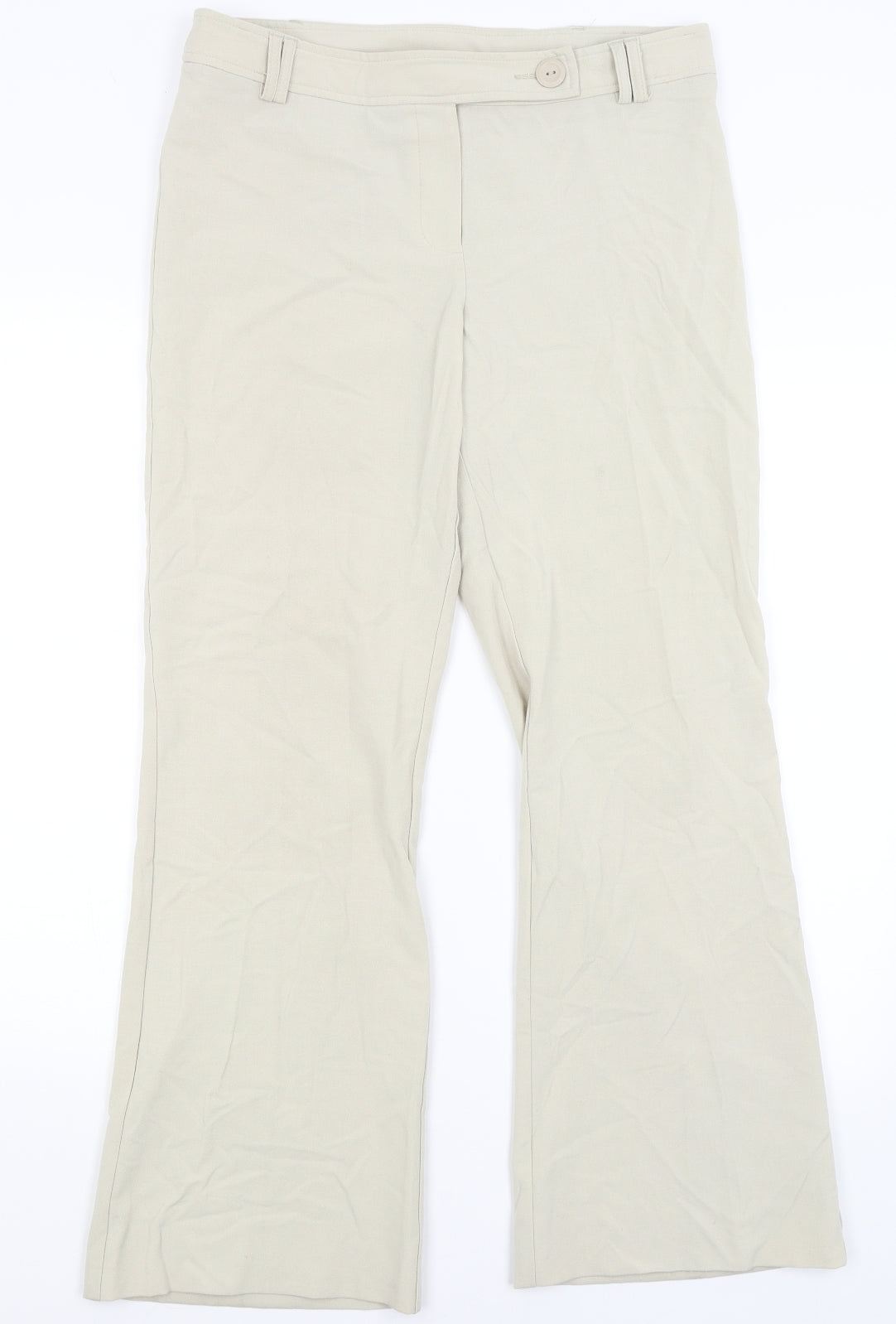 M&S Womens Beige   Dress Pants Trousers Size 14 L29 in