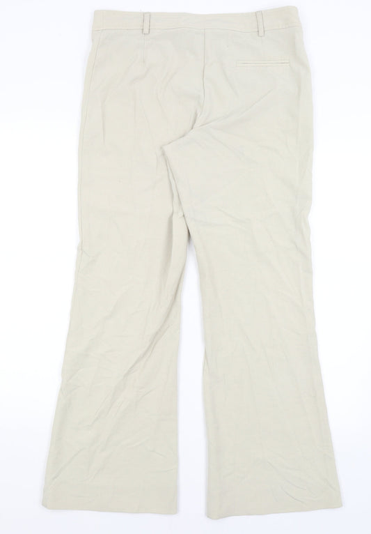 M&S Womens Beige   Dress Pants Trousers Size 14 L29 in