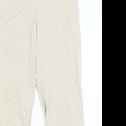 M&S Womens Beige   Dress Pants Trousers Size 14 L29 in