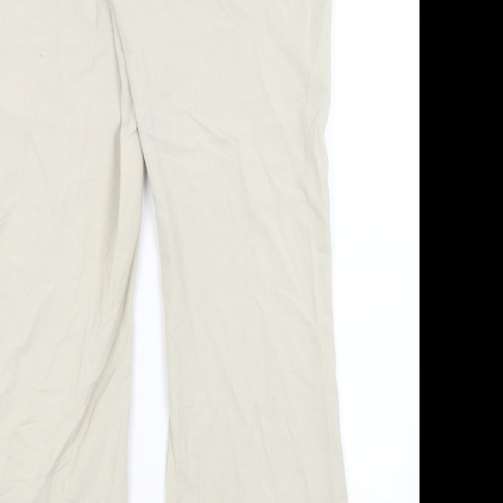 M&S Womens Beige   Dress Pants Trousers Size 14 L29 in