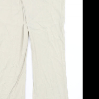 M&S Womens Beige   Dress Pants Trousers Size 14 L29 in