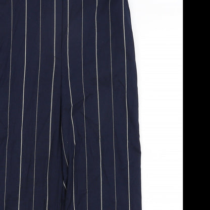 MNG Womens Blue Striped  Cropped Trousers Size 8 L20 in
