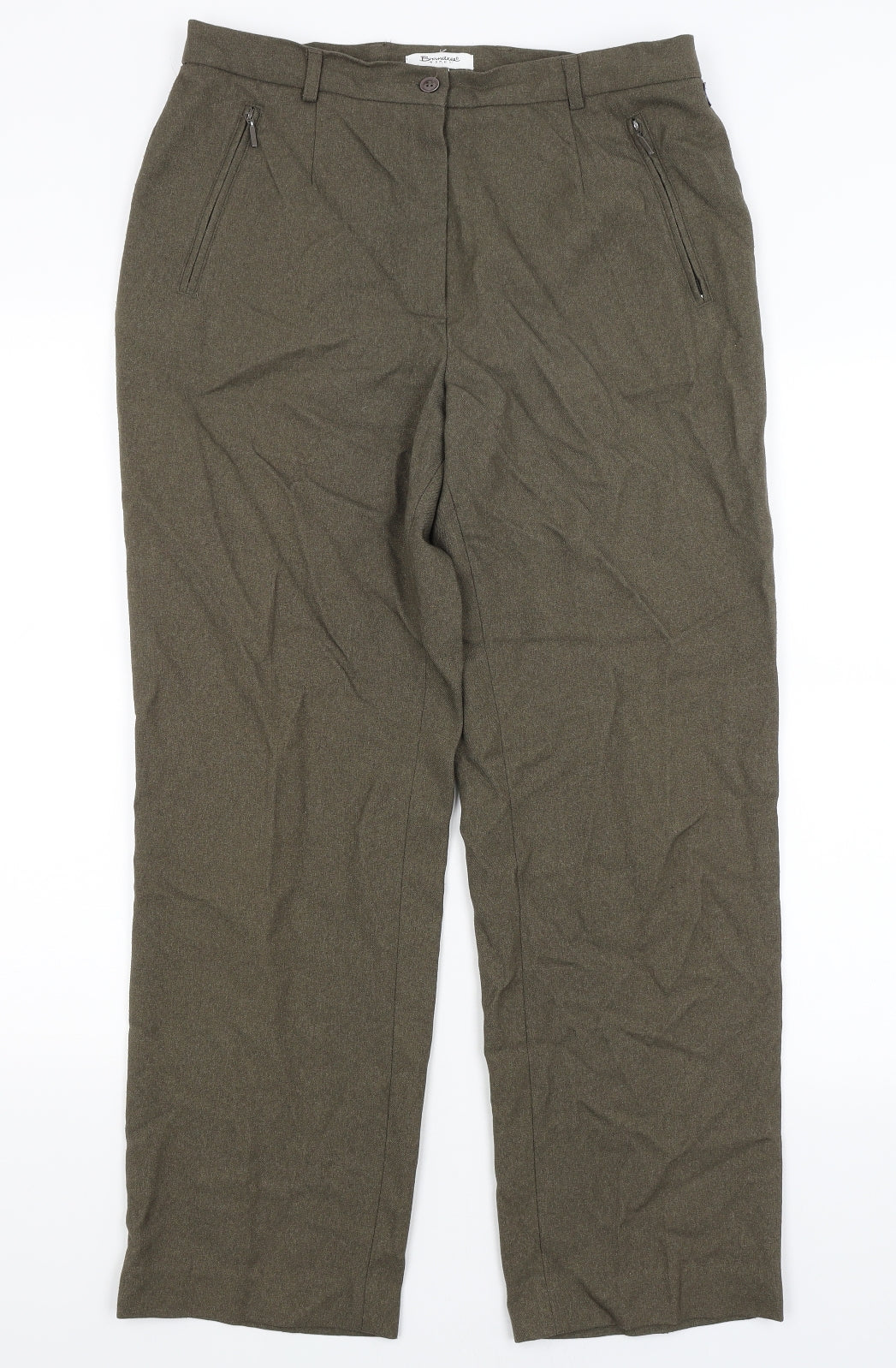 Womens UK Size 16 Brandtex Regular Fit  Green Trousers