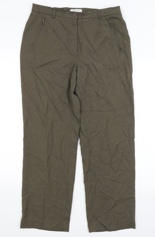 Womens UK Size 16 Brandtex Regular Fit  Green Trousers