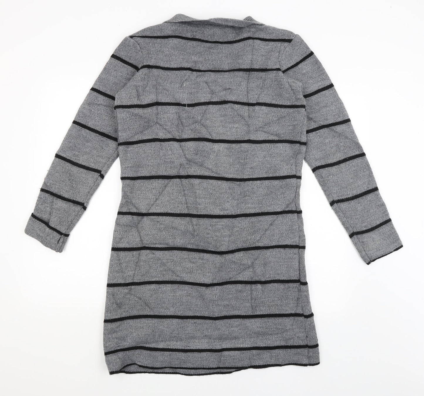 Susy Mix Womens Grey Striped  Cardigan Jumper Size S