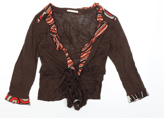 Eva Linka Womens Brown   Wrap Jumper Size S