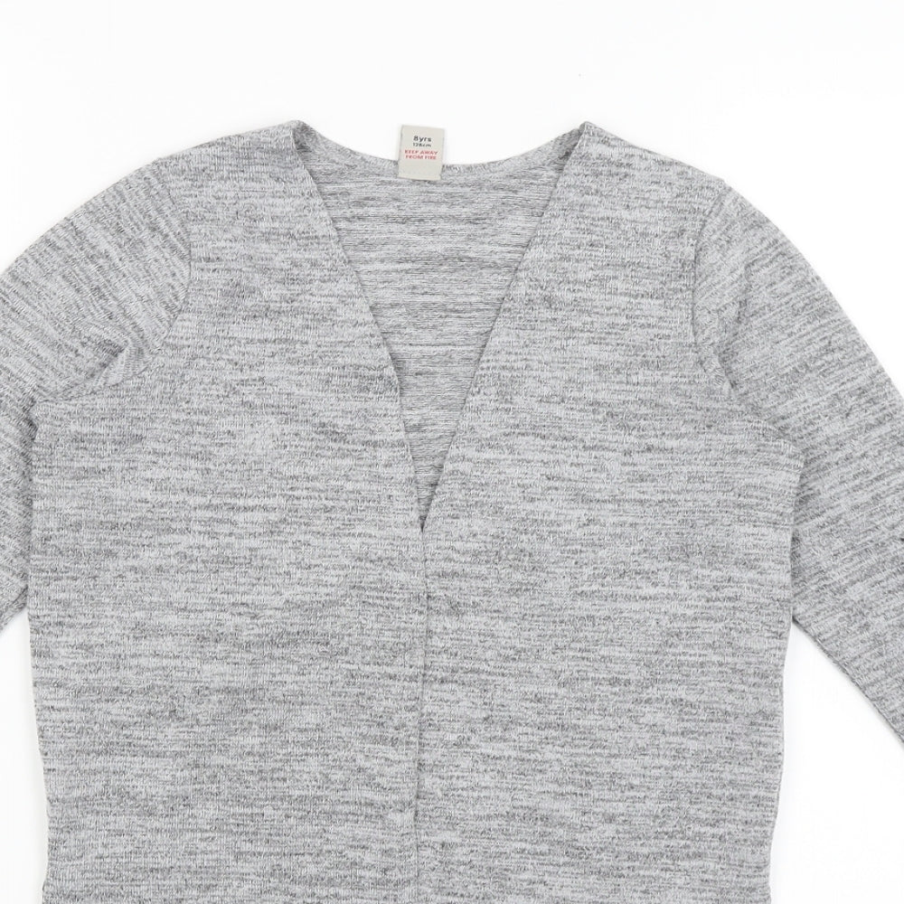 TU Girls Grey   Wrap Jumper Size 8 Years