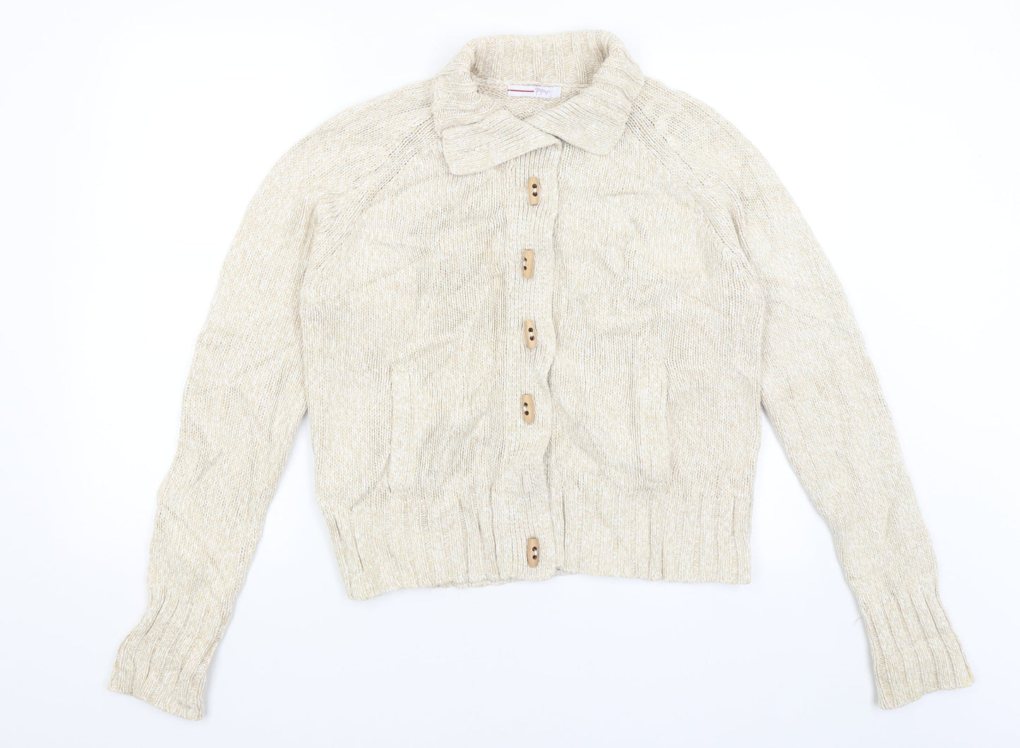 Womens UK Size 12 Papaya Ivory Cardigan Jumper