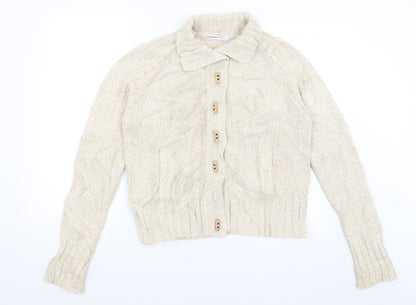 Womens UK Size 12 Papaya Ivory Cardigan Jumper