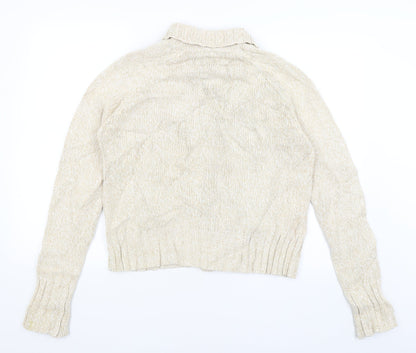Womens UK Size 12 Papaya Ivory Cardigan Jumper