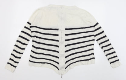Womens UK Size 12 Brave Soul White Full Zip Jumper