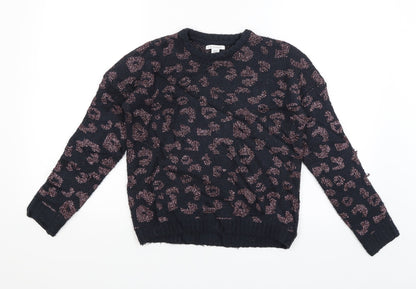 Primark Girls Blue Animal Print  Pullover Jumper Size 10-11 Years