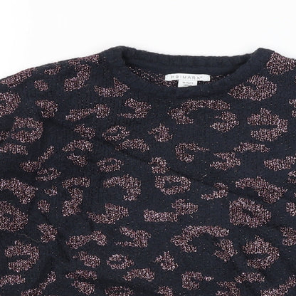 Primark Girls Blue Animal Print  Pullover Jumper Size 10-11 Years