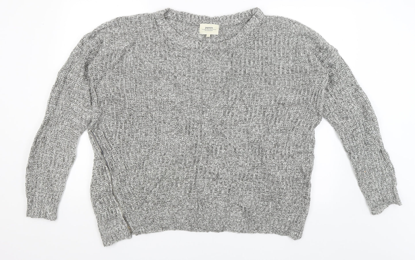 Papaya Mens Grey   Pullover Jumper Size L