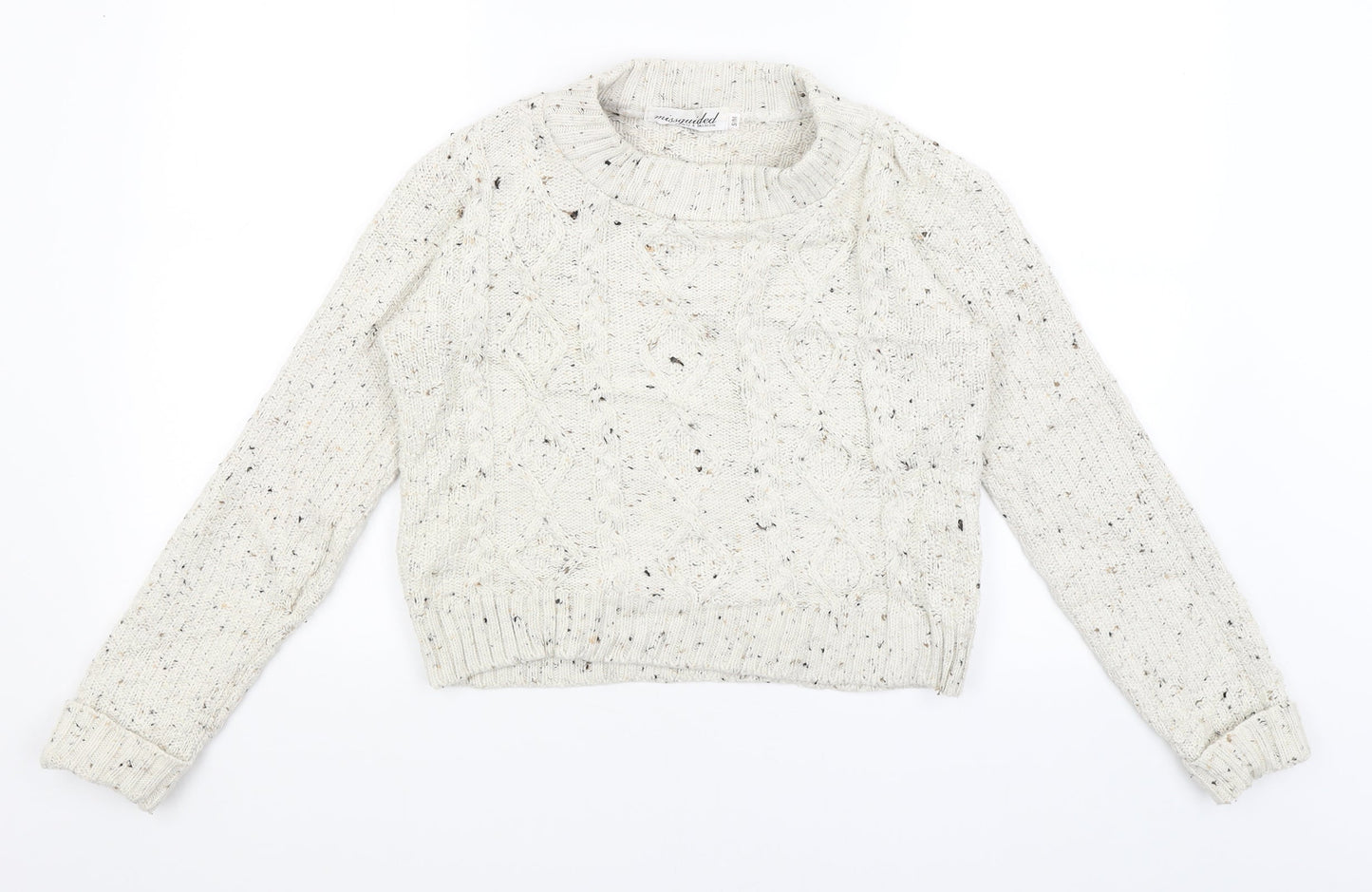 Womens UK Size S Missguided White Pullover Jumper