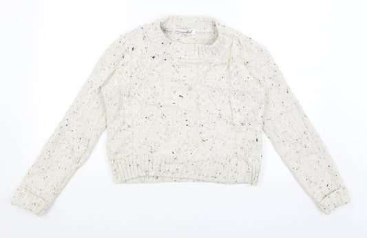 Womens UK Size S Missguided White Pullover Jumper