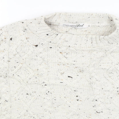 Womens UK Size S Missguided White Pullover Jumper