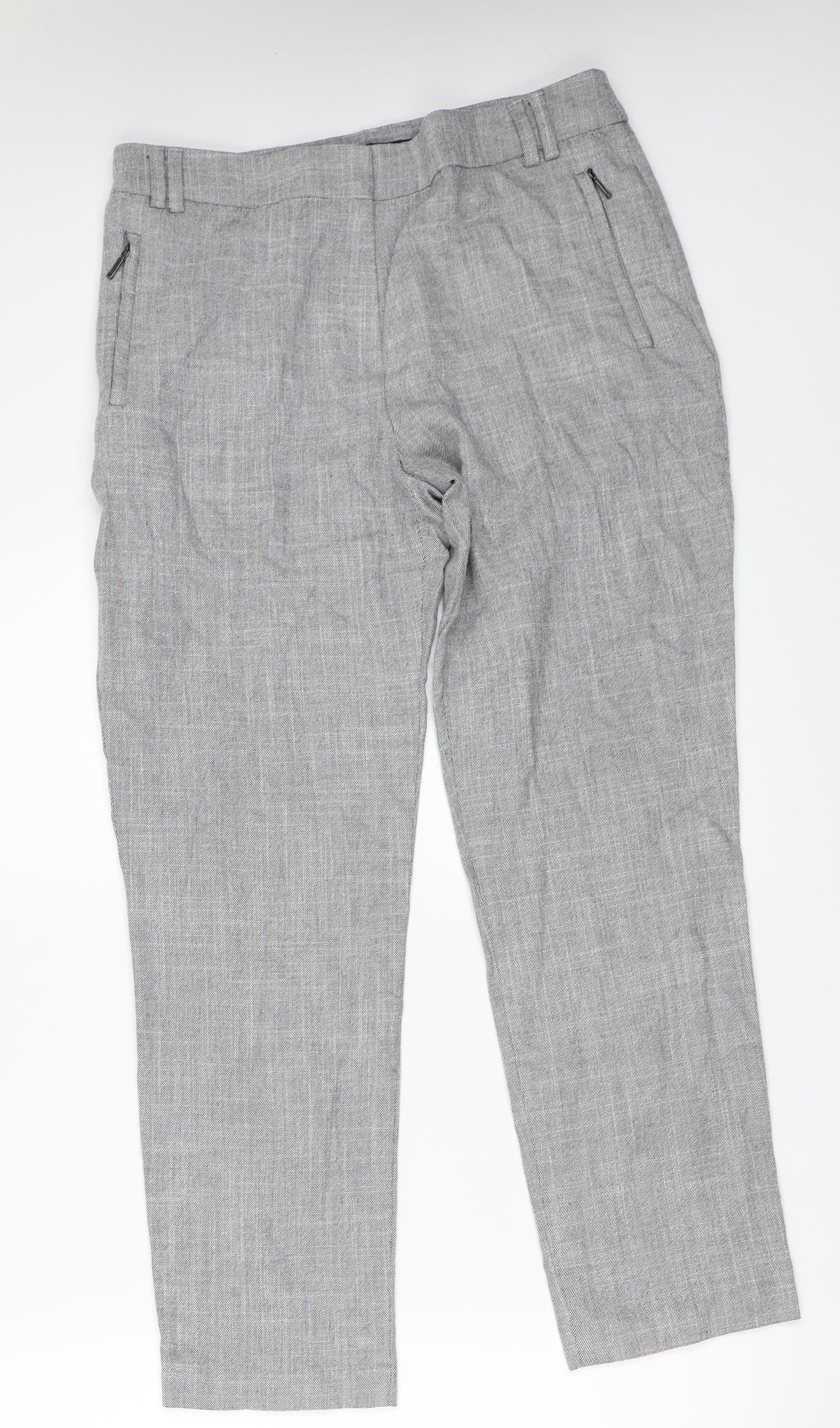 Womens UK Size 10 Marks and Spencer Regular Fit  Grey Trousers
