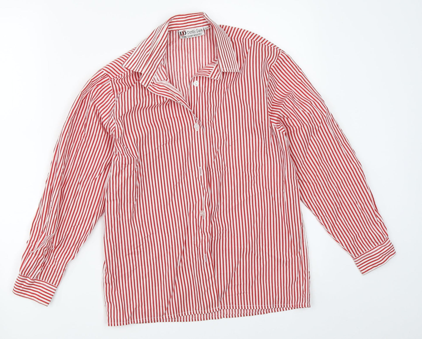 Denby Dale Boys Red Striped  Basic Button-Up Size 13 Years