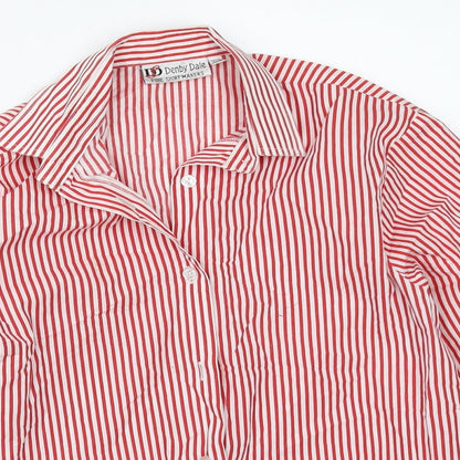Denby Dale Boys Red Striped  Basic Button-Up Size 13 Years