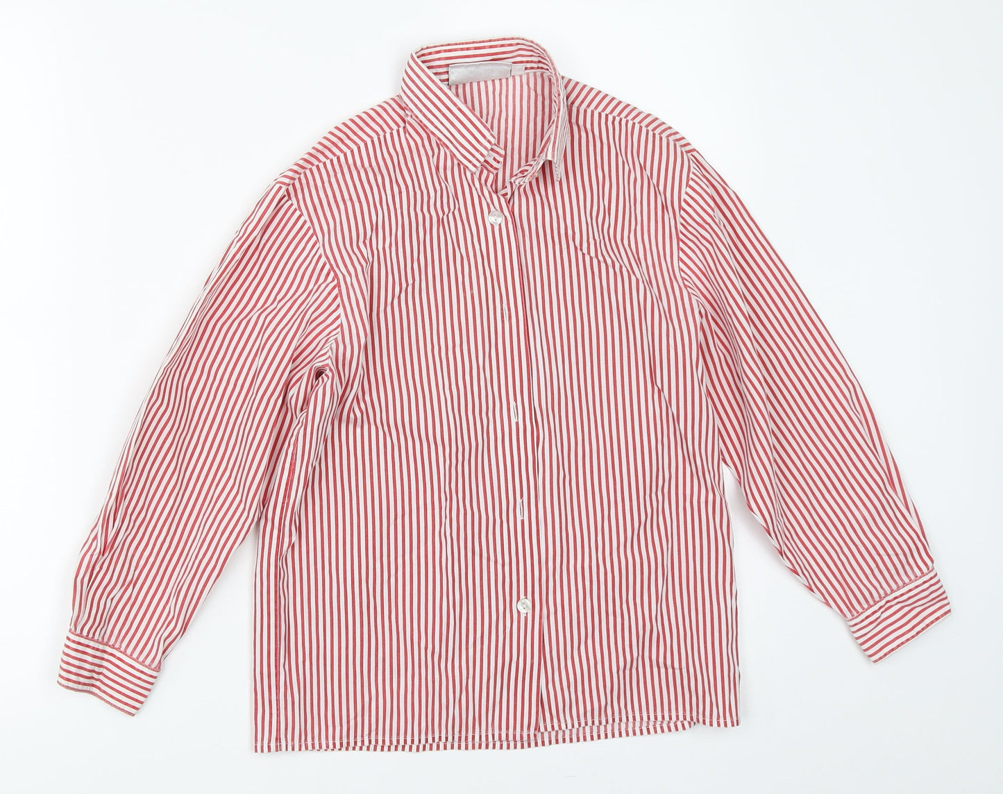Denby Dale Boys Red Striped  Basic Button-Up Size 8 Years