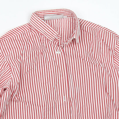 Denby Dale Boys Red Striped  Basic Button-Up Size 8 Years