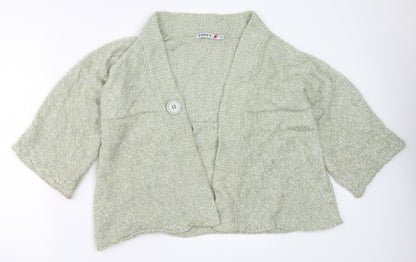 Womens UK Size 16 Poppy Green Cardigan Jumper