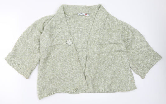 Womens UK Size 16 Poppy Green Cardigan Jumper