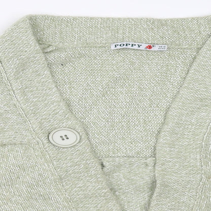 Womens UK Size 16 Poppy Green Cardigan Jumper