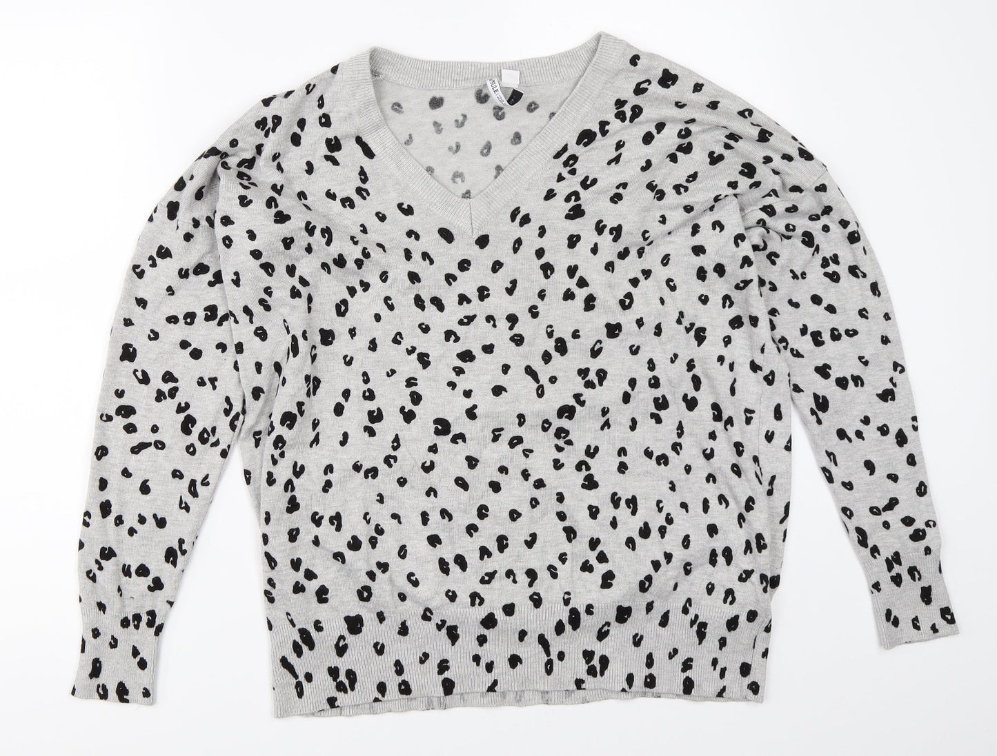 Capsule Womens Grey Animal Print  Pullover Jumper Size 16