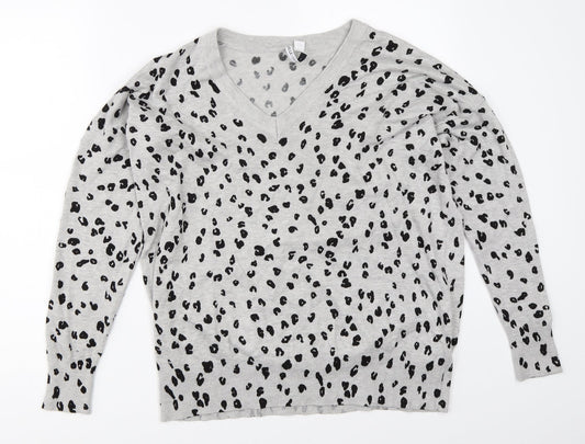 Capsule Womens Grey Animal Print  Pullover Jumper Size 16