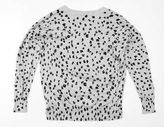 Capsule Womens Grey Animal Print  Pullover Jumper Size 16
