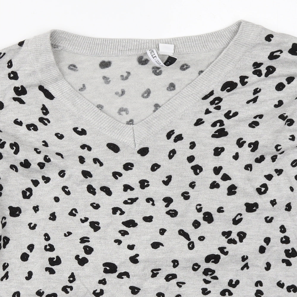 Capsule Womens Grey Animal Print  Pullover Jumper Size 16