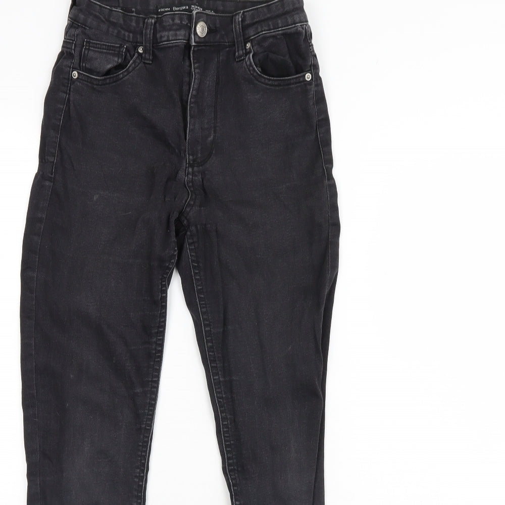 Bershka Womens Black  Denim Skinny Jeans Size 6 L29 in