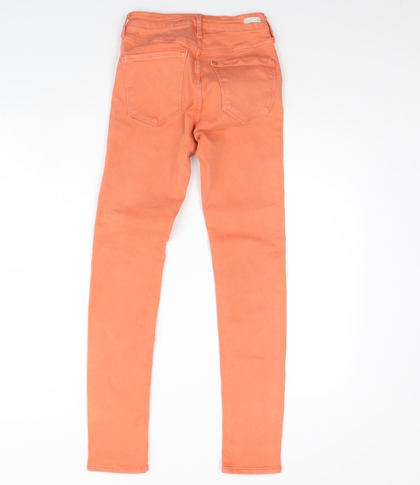 Womens UK Size 27 in Preworn Regular Fit Skinny Orange Jeans