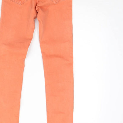 Womens UK Size 27 in Preworn Regular Fit Skinny Orange Jeans