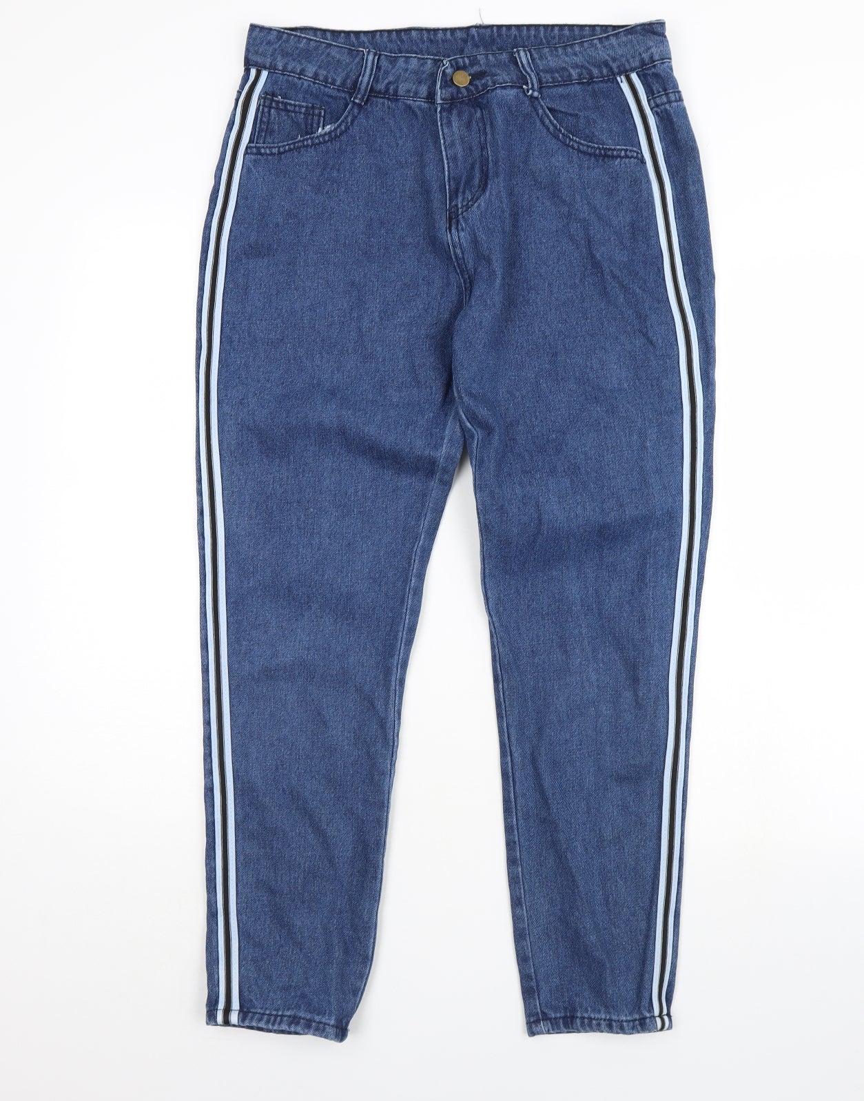 Womens UK Size XL Preworn Regular Fit Straight Blue Jeans