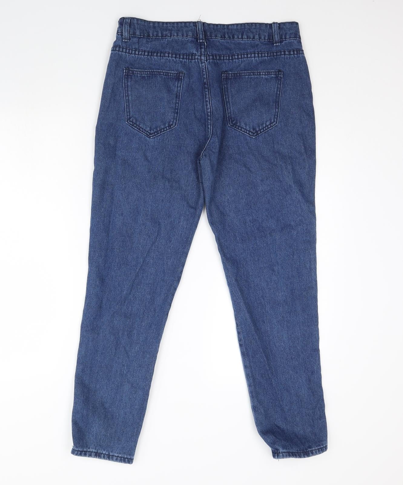 Womens UK Size XL Preworn Regular Fit Straight Blue Jeans