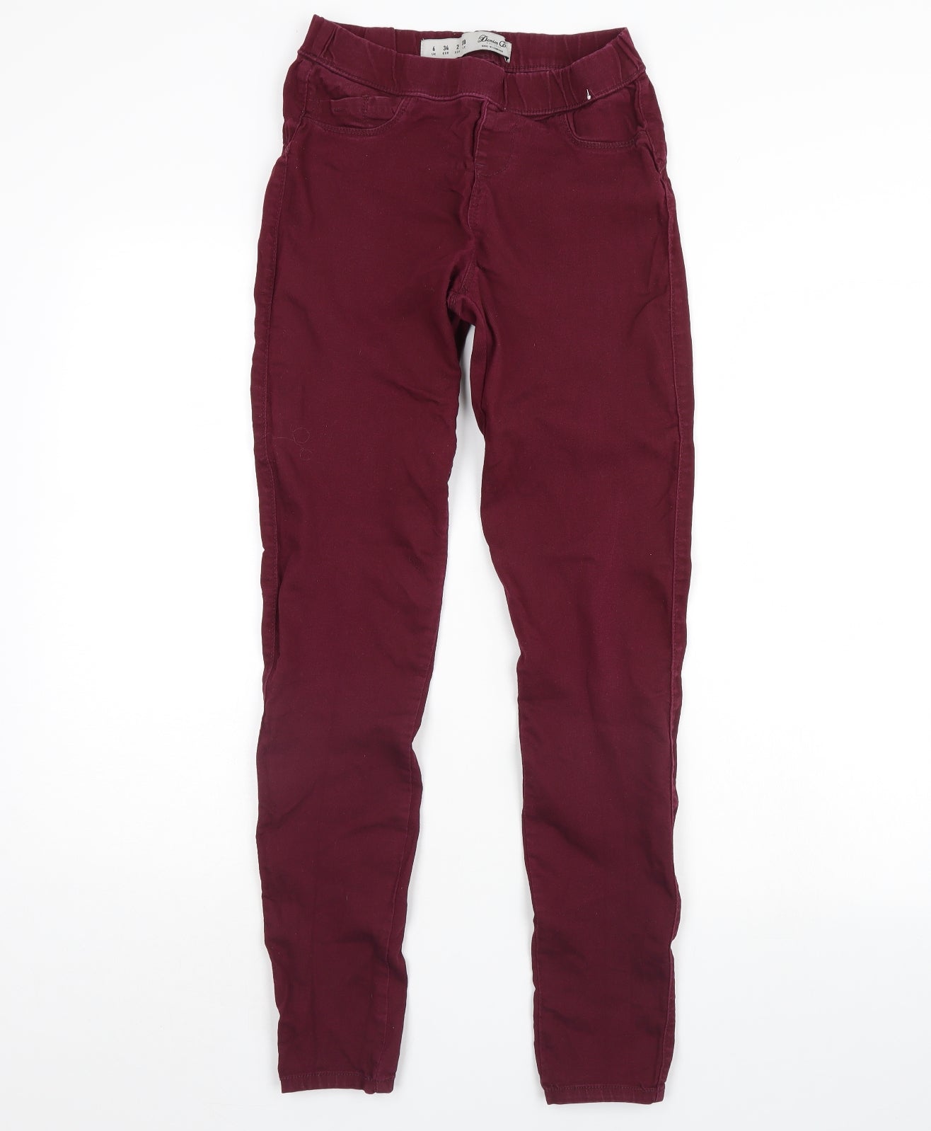 Denim & Co. Womens Purple  Denim Jegging Jeans Size 6 L29 in