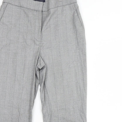 M&S Womens Grey Striped  Dress Pants Trousers Size 12 L29 in
