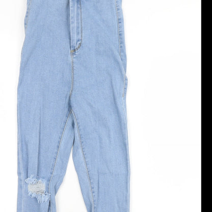 pretty little Thing Womens Blue  Denim Skinny Jeans Size 6 L28 in