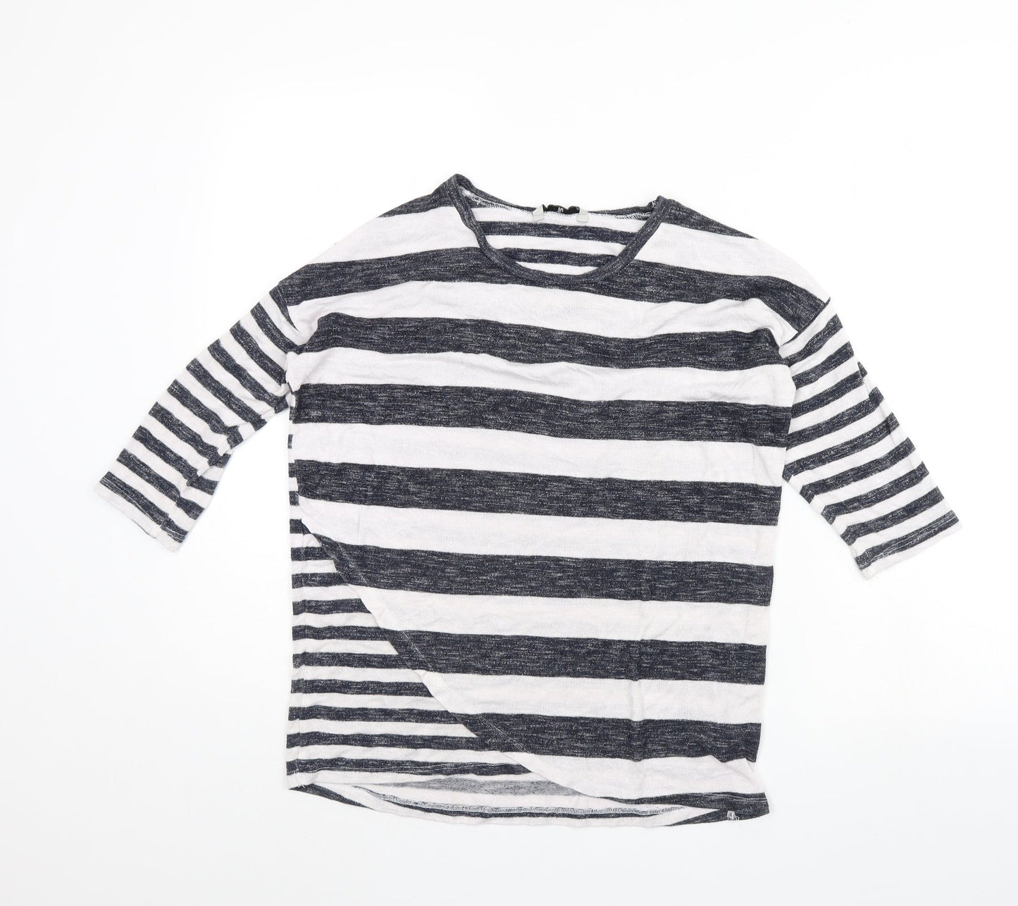 TU Womens White Striped  Pullover Jumper Size 10