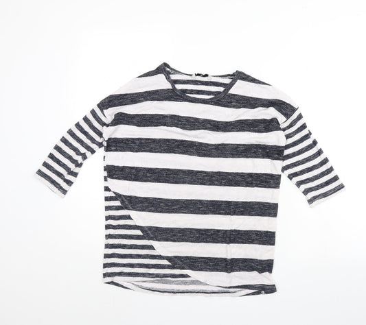 TU Womens White Striped  Pullover Jumper Size 10