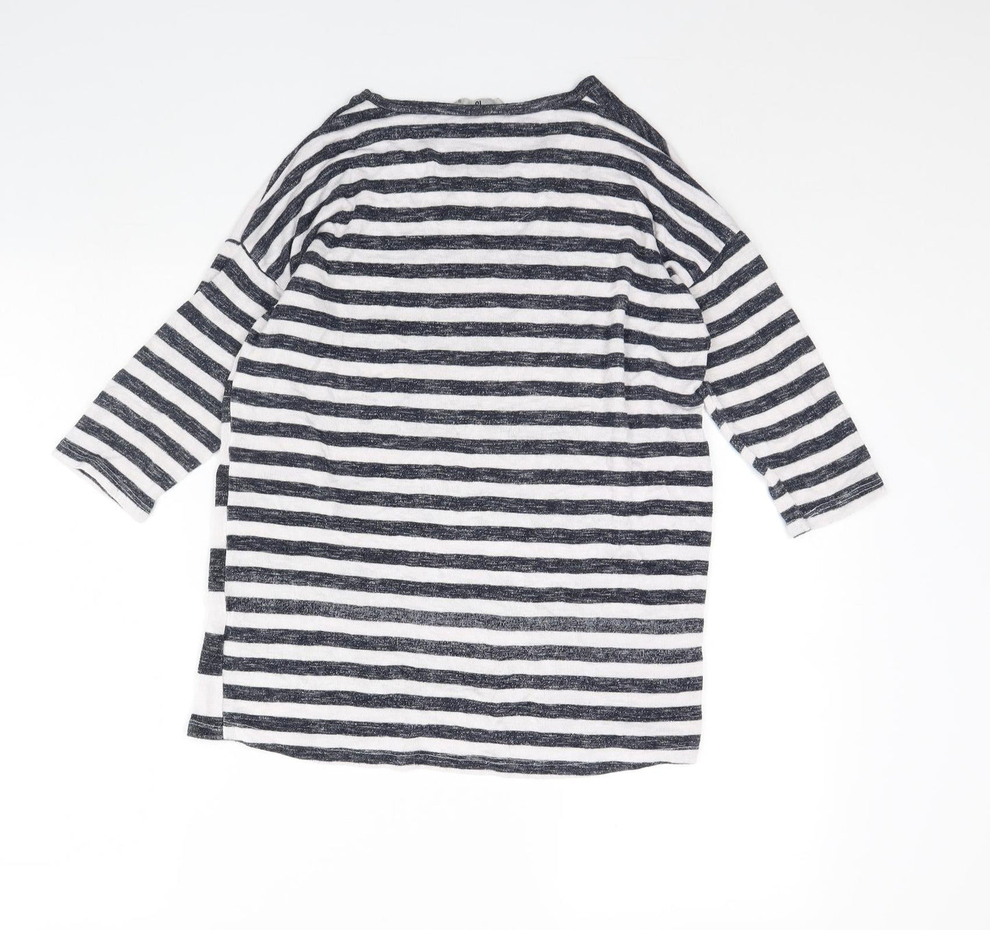 TU Womens White Striped  Pullover Jumper Size 10