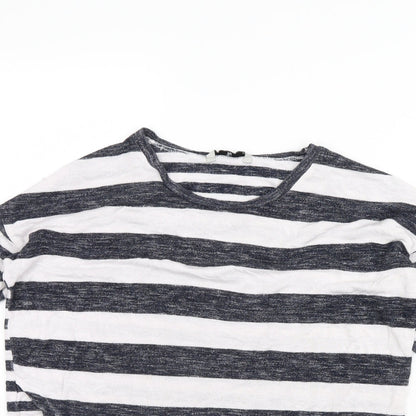 TU Womens White Striped  Pullover Jumper Size 10